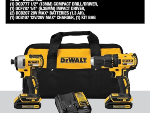 DEWALT 20V MAX Cordless Drill, Impact Driver, Power Tool Combo Kit, 2-Tool Cordless Power Tool Set with 2 Batteries and Charger Included